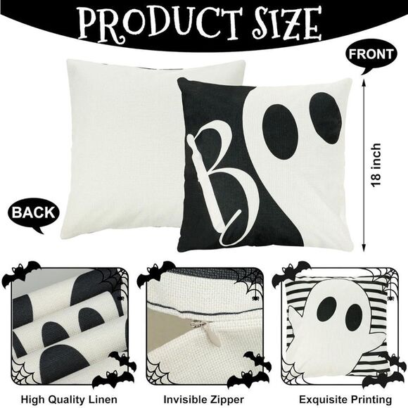 Halloween Ghost and Spooky Pillow Covers - Picture 4 of 4
